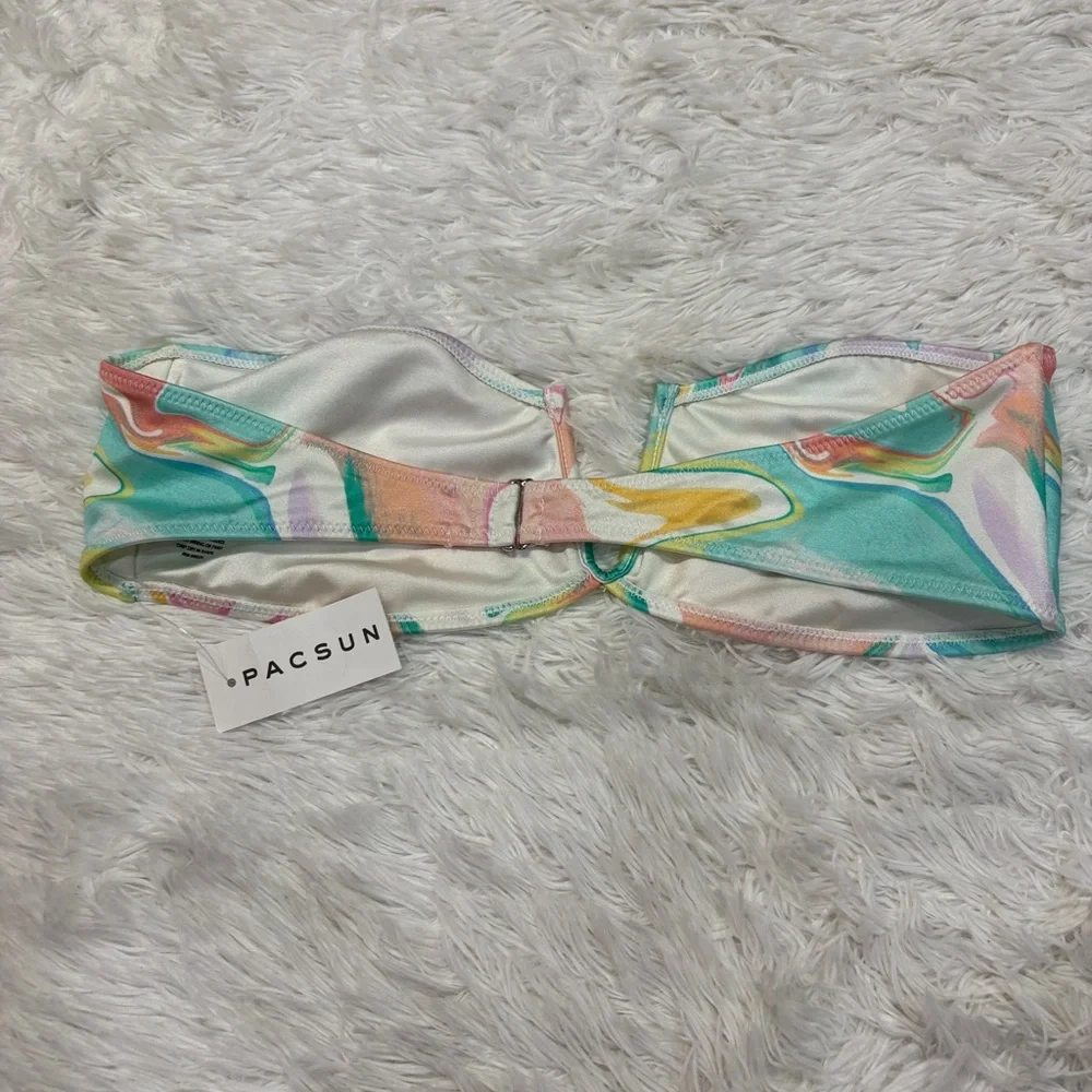 Pacsun L.A. Hearts Marble Multi Color Strapless Bikini Top - Picture 3 of 4